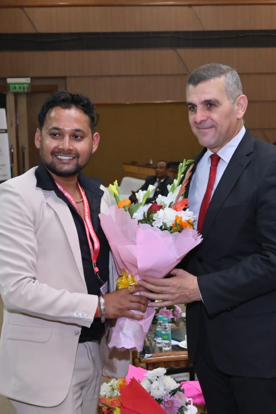 Abhieshek Katiyaar at International Business Event with Foreign Delegate – Real Estate & Investment Advisor from India