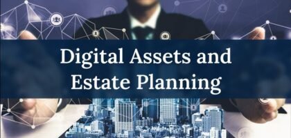 Person planning digital legacy with laptop and cloud icons representing online assets