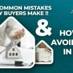 Infographic image showing common property buying mistakes and tips to avoid them in 2025, with visuals of houses, keys, and paperwork, presented by Aspire Kingdom Pvt. Ltd.